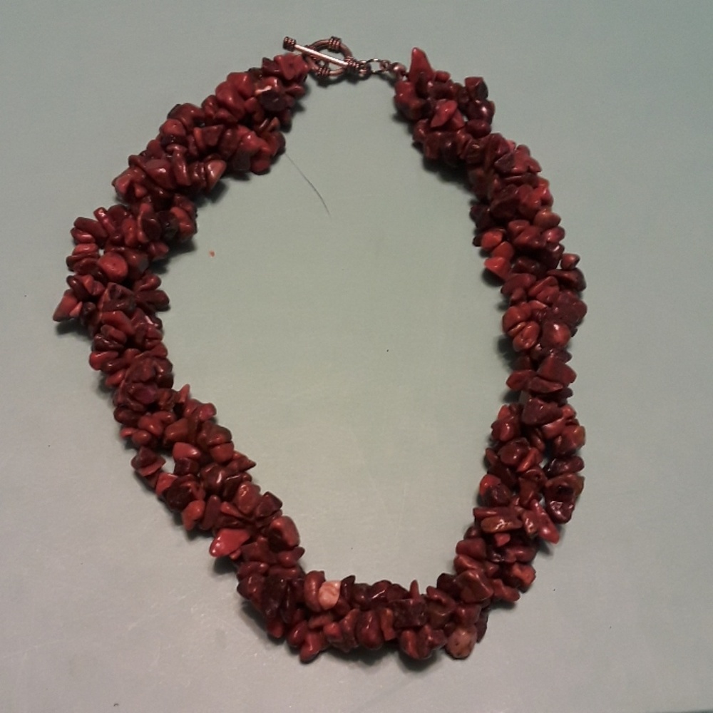 RHODODRITE TRIPLE STRAND NECKLACE
